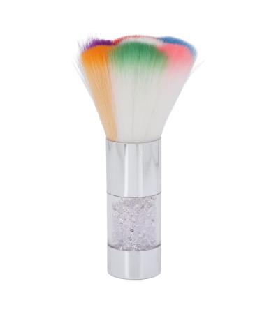 Colorful make-up brush travel kabuki brush for blush loose powder nail art powder cleaning brush cosmetic tool (small) (silver)