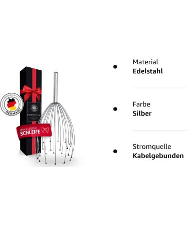Edelfeld Head Massage Spider with 24 Fingers - Elevate Your Relaxation with Gift Packaging & Loop | Elegant & Effective Head Massager - Buy Online on GoSupps.com