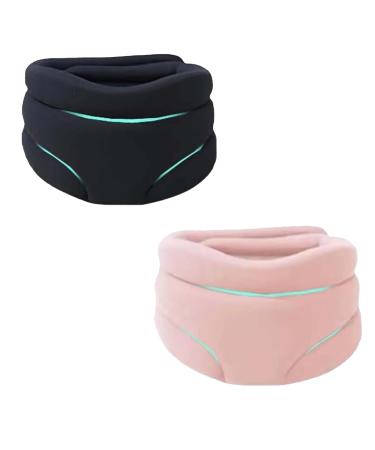 Nasostar - Nasostar Anti Snore Cervicorrect Neck Brace by Healthy Lab Co Cervicorrect Neck Brace Cervical Neck Brace for Snoring Neck Support for Women and Men (Black+Pink)