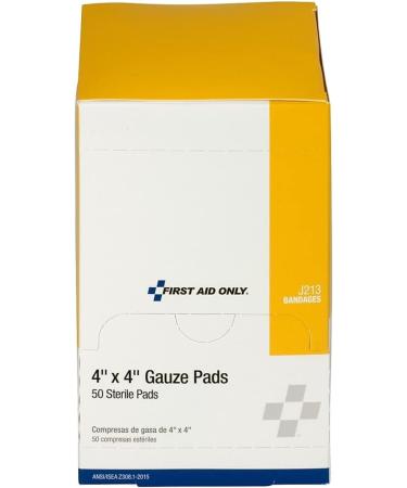 First Aid Only J213 Sterile Gauze Pads - 4x4 50 Count | Fast International Shipping - Buy Online on GoSupps.com