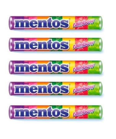 Mentos Rolls - Chewy Dragees Sweets (Rainbow 5 Pack) Delicious Tasty And Twisty Treat Gift Hamper For Birthday Christmas Sold By Kidzbuzz