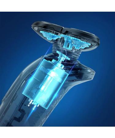 4D Men's Floating Head Electric Shaver - USB Rechargeable Waterproof Beard Trimmer & Bald Head Razor - Blue - Buy Online on GoSupps.com