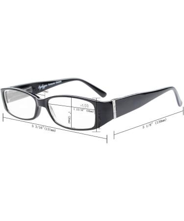 Stylish Computer Glasses for Women - Blue Light Filter Eyeglasses with Crystals | Black 0.0x - Buy Online on GoSupps.com