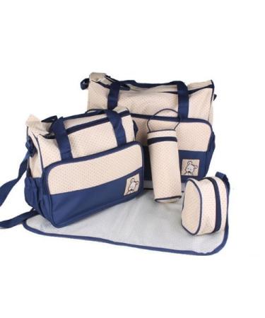 5pcs Baby Nappy Changing Bags Set in Dark Blue