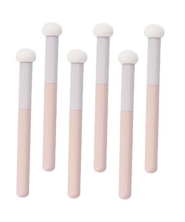 6 Pcs Sponge Concealer Brush Nose Concealer Brush Puff Makeup Brush Concealer Brush for Makeup Concealer Brush for Eyelids Lipstick Brush Pink Wooden Handle Mineral Miss Applicator 13.00X1.80X1.80CM Pink