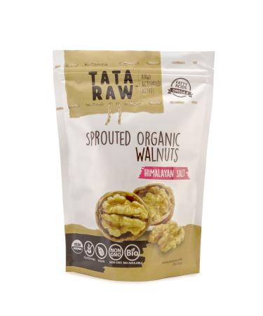 TATA RAW - Sprouted Organic Walnuts - Himalayan Salt (1 lb) 1 Pound