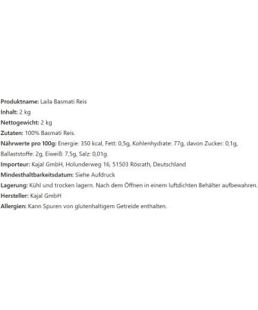 Kajal Laila Basmati Rice 2 kg Premium Basmati rice from Pakistan aromatic and easily digestible ideal for any occasion glutenfree perfect side dish for your dishes - Buy Online on GoSupps.com