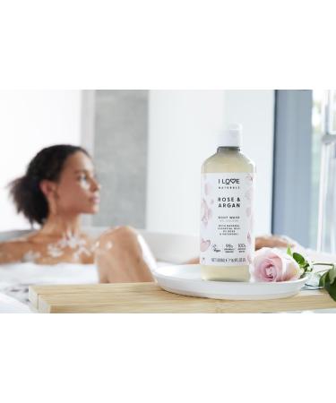 I LOVE Naturals Rose & Argan Body Wash Natural Oils Of Rose & Patchouli Formulated Using Essential Oils For Silky Smooth & Moisturised Skin 100% Recycled Bottle & Vegan-Friendly - 2 x 16.91 fl oz - Buy Online on GoSupps.com