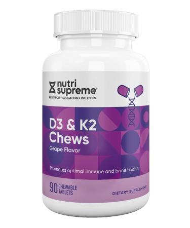 Nutri Supreme Research K2 with D3 Chews Grape Flavor 90 Count