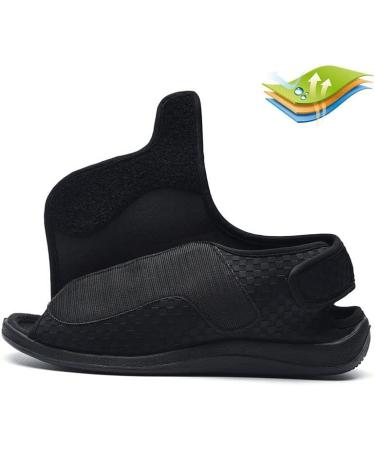 Men's Anti-Slip Breathable Lightweight Diabetic Shoes | Adjustable Easy On/Off Casual Comfy Slippers | Breathable Support Mesh, Arch Support, Bunions, Arthritis | Size 7.5 Black - Buy Online on GoSupps.com