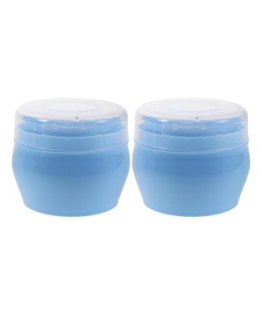 Homoyoyo Lot de 2 Bo tes Poudre B b Bleu avec Houppettes Douces tuis Portables Rechargeables pour Poudre Corporelle Compactes et L g res Soin Peau Sensible en Voyage