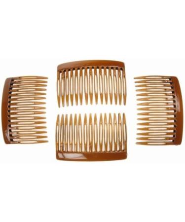 4 Pack of 7cm Plain French Side Hair Combs Slides Grips Clips Hair Accessories for Women Girls by Glitz4Girlz (Tort Brown) - Buy Online on GoSupps.com
