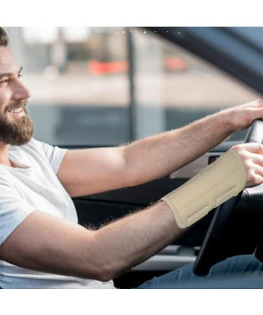 HYCOPROT Wrist Brace Night Sleep Support Splint Compression Sleeve for Wrist Pain Relief - Beige S/M-Right Hand - Buy Online on GoSupps.com