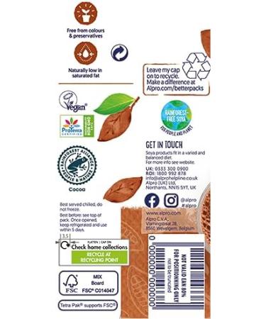 Alpro Long Life Soya Chocolate Drinks 5 Pack 15 Cartons 3 x 250ml - Buy Online on GoSupps.com