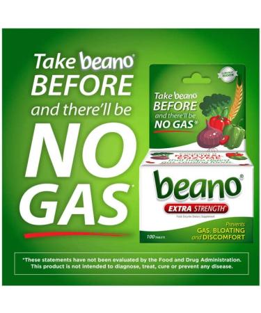 Beano Extra Strength Tablets - 100 Count - Prevent Gas, Bloating & Discomfort - Digestive Enzymes Supplement - Buy Online on GoSupps.com