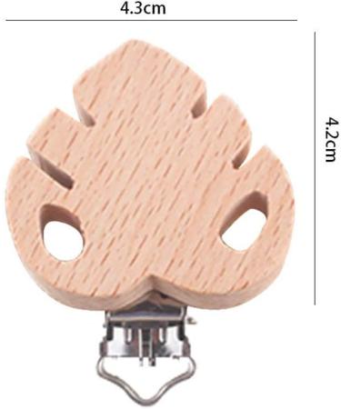 FSSTUD 4-Pack Leaf Shape Wooden Pacifier Clips - Safe & Stylish Baby Pacifier Holders - Buy Online on GoSupps.com