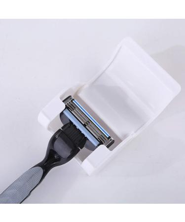 Winston-UK Plastic Razor Holder with Cover | Self-Adhesive Shower Bracket & Bathroom Hanger - White - Buy Online on GoSupps.com