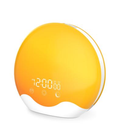Laliled sunrise alarm lights touchscreen double-sided lighting alarm clock for heavy sleepers dual alarm for snooze 12-colors night light sleep aid FM Radio White - Buy Online on GoSupps.com