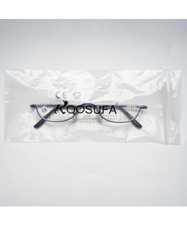 Koosufa Metal Reading Glasses for Men & Women - Spring Hinge Half-Round Frame Stylish & Comfortable Reading Help - Buy Online on GoSupps.com