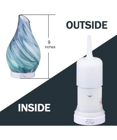 120ml Glass Aromatherapy Diffuser - Ultrasonic Mist Humidifier with Timer & Color Changing Lights - Blue - Buy Online on GoSupps.com