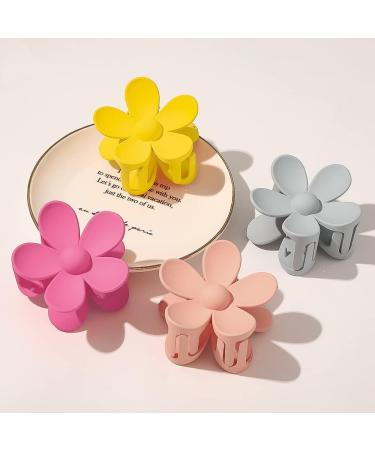 Flower Cute Hair Claw Clips - 6Pcs Large Flower Hair Clip Nonslip Strong Hold Hair Catch for Women and Girls Hair Accessories Candy Colors - Buy Online on GoSupps.com