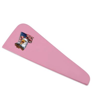 Vintage American Flag Bald Eagle Microfiber Hair Towel Wrap for Women 10 Inch X 26 Inch Super Absorbent Hair Turban with Button