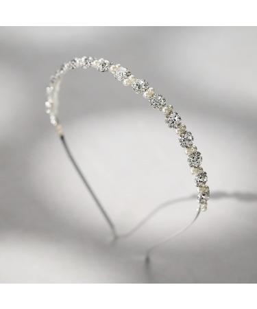 SWEETV Silver Flower Girl Headband for Wedding | Crystal Princess Hair Accessory for Birthday and Communion - Buy Online on GoSupps.com