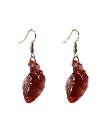 Feylie heart dangling earrings gothic punk heart earrings heart pendant earrings heart ear trailer unique asymmetrical ear cuffs for halloween party 1
