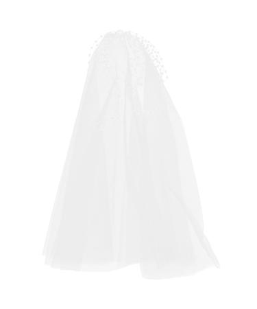 Beaupretty Hair Jewelry Bridal Veil Bachelorette Party Marriage Bridal Veil Bridal Veil Short Veil for Bachelorette Party Hair Accessories for Women Bride Pearl Wedding Headband White