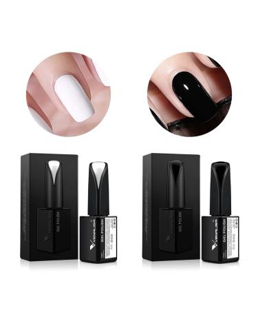 VENALISA 2Pcs 15ml Black White Gel Nail Polish Kit - Soak Off UV LED Nail Art for DIY Home Manicure & Salon Use - Buy Online on GoSupps.com