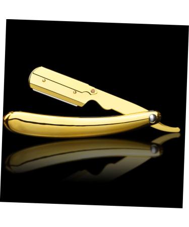 Frcolor Engraved Razor Holder - Rustproof Steel Folding Barber Razor & Eyebrow Trimmer - 14.5x2.5cm - Ideal for Hairdressers & Men - Buy Online on GoSupps.com