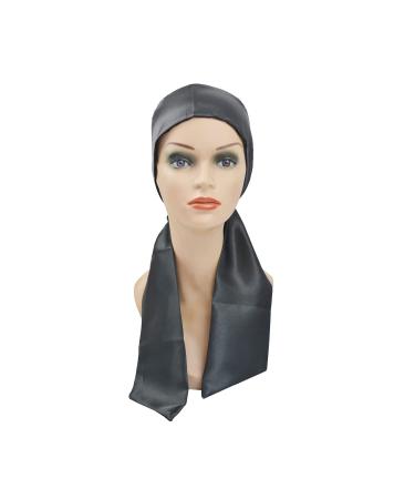 Satin Edge Laying Scarves Wigs Grip Band Headband Women for Yoga Makeup Sports (Black)