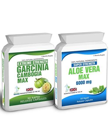90 Garcinia Cambogia & 60 Aloe Vera Colon Cleanse Weight Loss Diet Capsules Dieting Tips