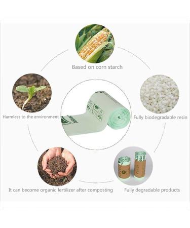 Compostable Kitchen Bin Liners Garbage Bag Biodegradable PLA Corn Starch Environmental Protection Garbage Bag for Bathroom Office Bins 10l (14 Silk*43*46cm) - Buy Online on GoSupps.com