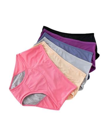 6Pcs Bladder Leakproof Underwear for Women Incontinence Urine Women's High Absorbency Period Cotton Underwear Heavy Flow Panties Postpartum Menstrual Protective Briefs
