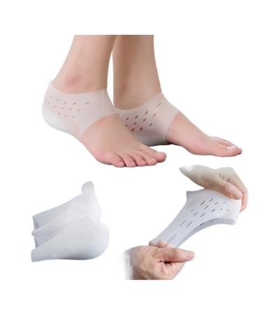 Unisex Height Increase 5CM Silicone Socks Gel Heel Pads Orthopedic Arch Support Heel Cushion Insoles Foot Massage Pad (Color : Beige Size : 5.0CM) 5.0CM Beige