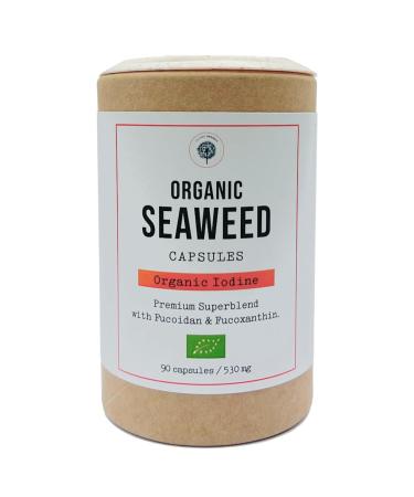Iceland Organic Seaweed Capsules Bladderwrack + Dulce + Oarweed. Hand Harvested Premium Superblend. 90 Count (Pack of 1)