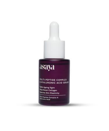 Asaya Multi Peptide Face Serum with Hyaluronic Acid | 5% Tripeptide Complex | Hydrating Overnight Repair Serum | Supports Firm-Looking Skin & Smooth Texture | For Oily Dry & Sensitive Skin | 30 ml