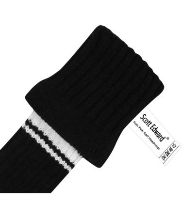 Scott Edward Knit Golf Club Cover Set - 5 Head Covers for Woods & Driver | Protects 460cc Driver, 1 Fairway Wood, 2 Hybrid/UT2 | Rotating Club Number Tags | Black White Dot - Buy Online on GoSupps.com