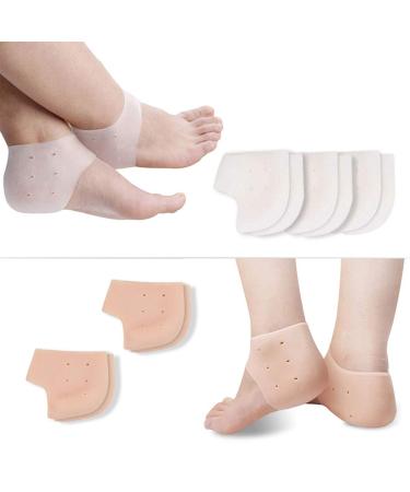 5 Pairs Silicone Heel Gel Sleeves with Airflow Protection for Plantar Fasciitis Comfort and Support