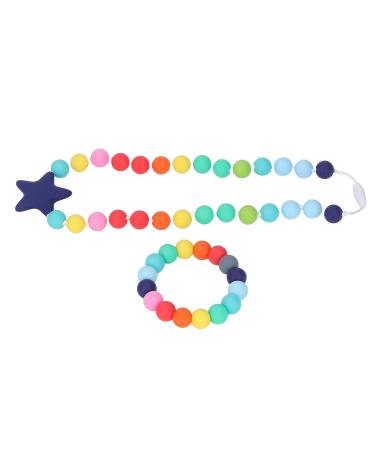 Food Grade Silicone Chew Necklace & Bracelet Set for Teething Babies - Colorful & Portable Teether Toys for Autism & Anxiety Relief - Buy Online on GoSupps.com