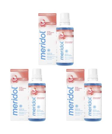 Meridol mouth rinsing circular puree 400ml - antibacterial effect protects gums strengthens the teeth and refreshes the breath without alcohol (pack of 3) 400 ml (3 pack)