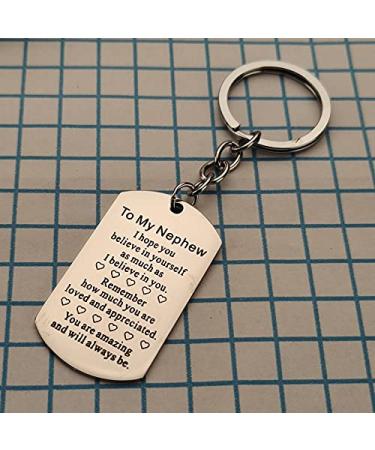 Inspirational Keychain for Nephew - Gift from Aunt & Uncle | Birthday & Christmas Present - Buy Online on GoSupps.com
