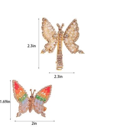 KuuGuu 2 PCS Gold Pearl Crystal Butterfly Hair Clips - Alligator Metal Barrettes with Moving Butterflies - Buy Online on GoSupps.com