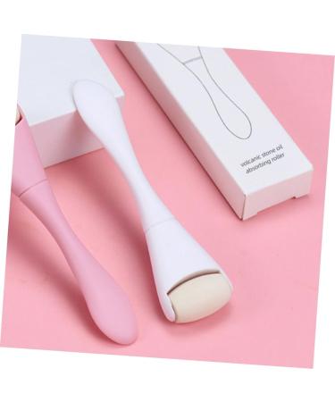 WOONEKY Oil Removal Roller Face Lift Roller Handheld Face Roller Skin Care Roller Oil Absorbing Volcanic Roller Volcano Stone Roller Face Sculpting Tool Rolling Volcano Stone Face Massager 10.30X2.70X1.50CM White - Buy Online on GoSupps.com