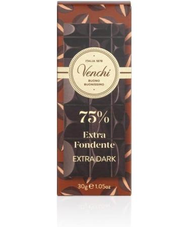 Venchi - Mini Extra Dark Chocolate Bar 75% 30 g - With Selected Cocoa Blends - Gluten Free - Vegan - Buy Online on GoSupps.com