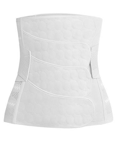 WANYI 4-patch Postpartum Belly Band C-Section Recovery Belt Support Recovery Belly/Waist/Pelvis Belts for Normal Birth/Caesarean section Postnatal Shapewear(White-L) L White