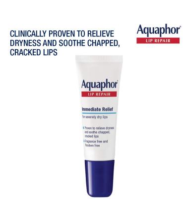 Aquaphor Lip Repair Ointment - Long-lasting Moisture for Dry Chapped Lips - .35 fl. oz. Butter Tube - Buy Online on GoSupps.com