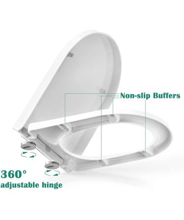 Square Toilet Seat Soft Close with Easy Quick Release Top Fix Adjustable Hinges Easy Installation White 34.5 43CM (13.58"X16.92") 03B Little Surprise 03A - Buy Online on GoSupps.com