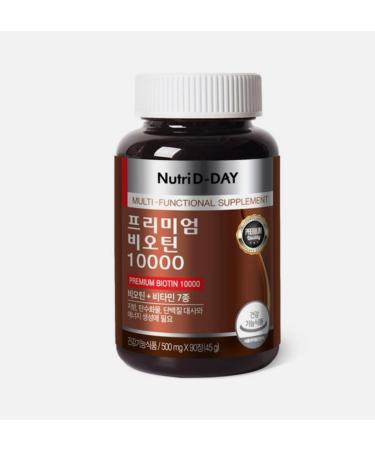 Nutri D-Day Premium Biotin 10000 45g 90 Tablets 1 Bottle